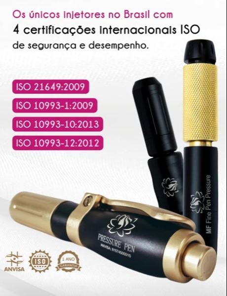 Injetor Pressure Pen: Único com 4 certificações ISO!